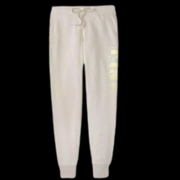 Victoria’s Secret Pink Logo Everyday Lounge Skinny Jogger Pants Platinum - Picture 2 of 10